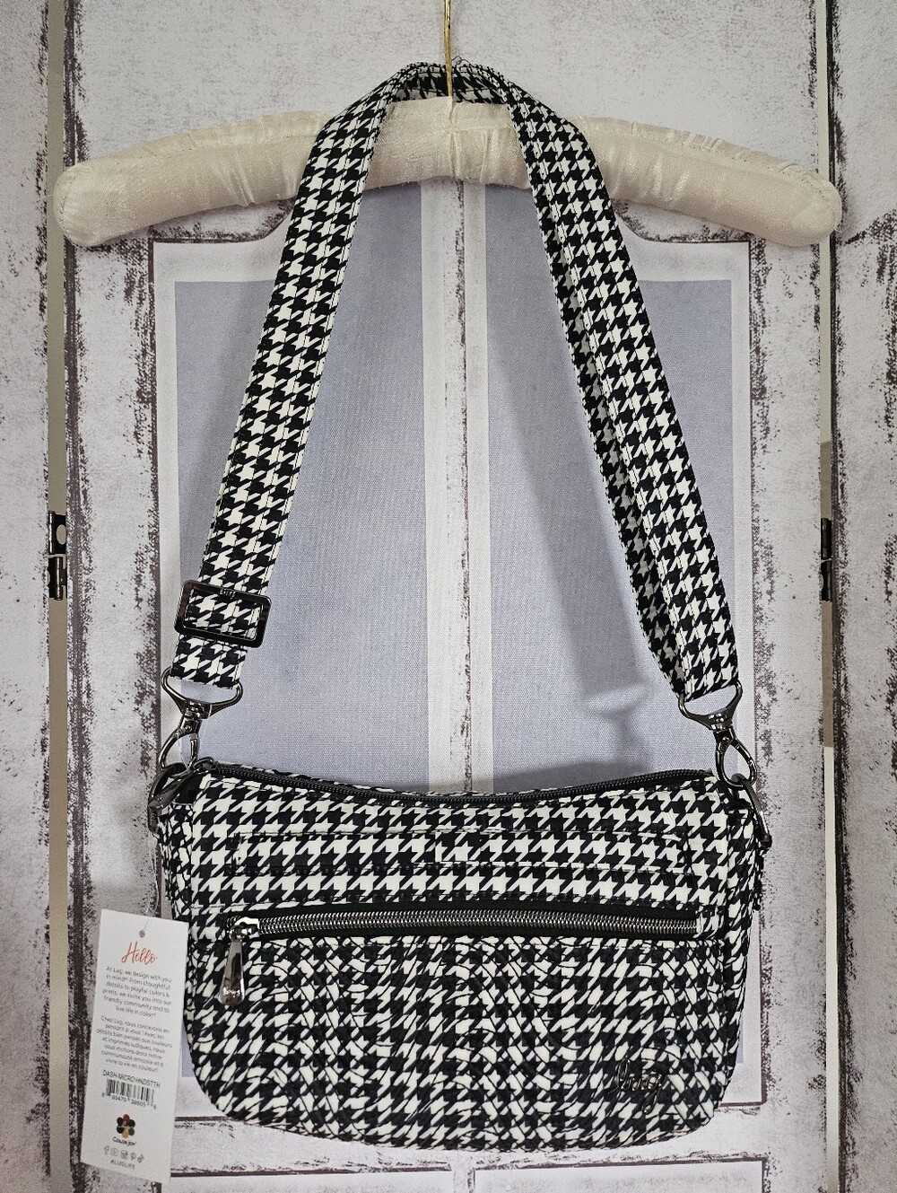 NWT Lug Micro Houndstooth Crossbody "Dash," So Preppy! Sold Out Everywhere
